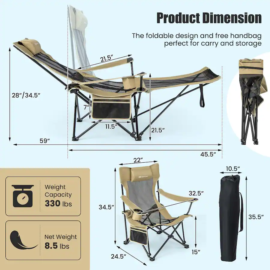 Picnic TIME Star Wars Sports Chair With Side Table – Lightweight Beach & Camp Chair For Adults
