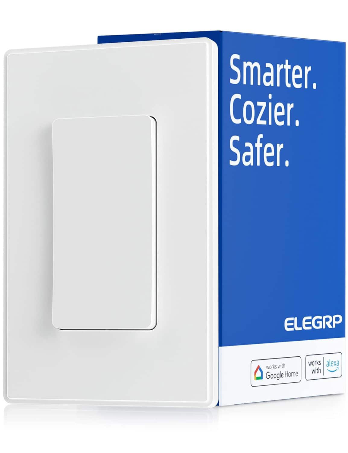 Smarter. Cozier. Safer. ELEGRP works with Google Home and Alexa.