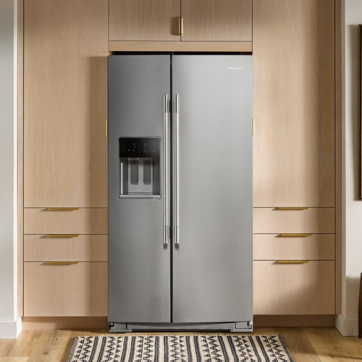 Alt View 7. KitchenAid - KitchenAid - 20.8 Cu. Ft. Counter-Depth Side-by-Side Refrigerator with Exterior Ice - Fingerprint Resistant Stainless Steel.