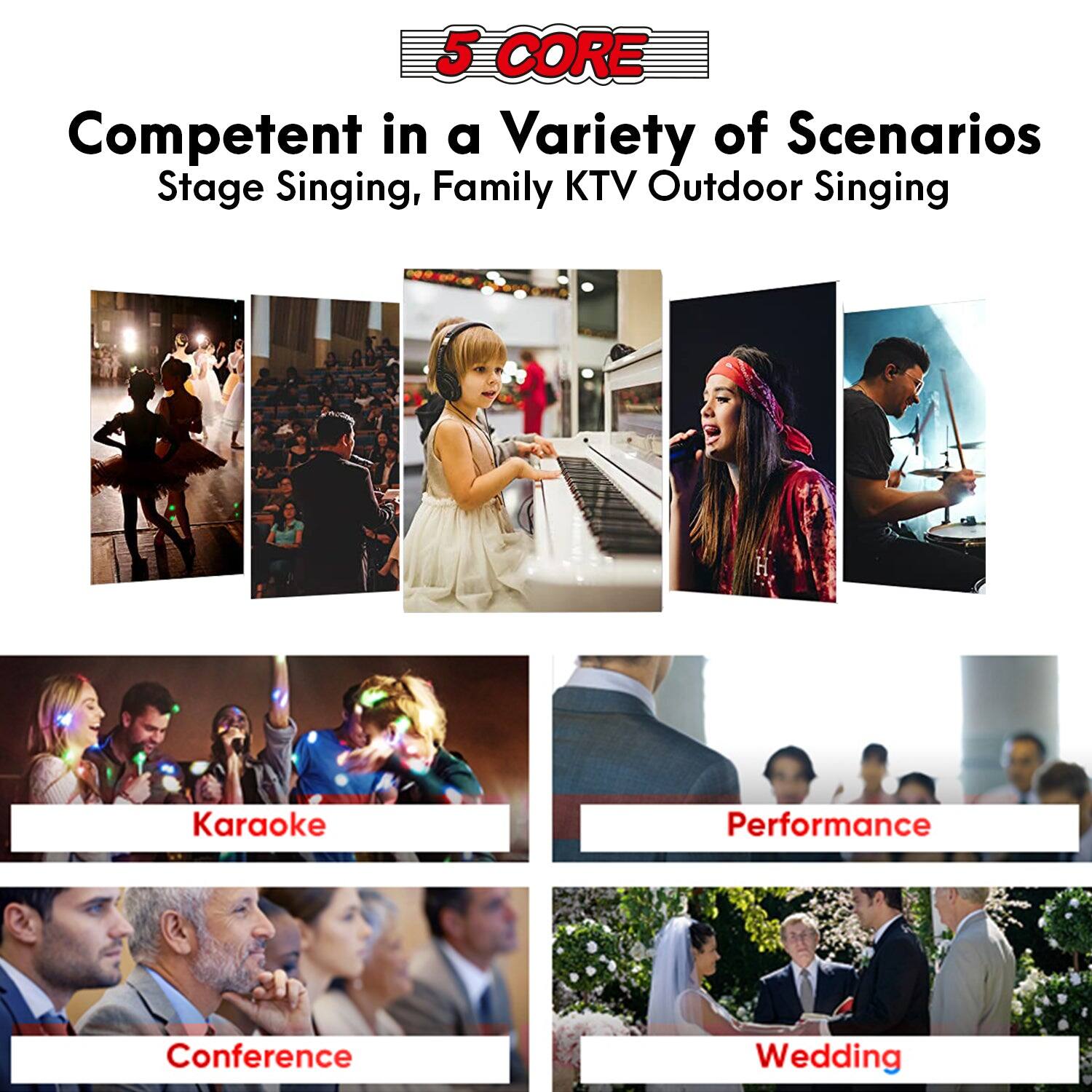 5 CORE Competent in a Variety of Scenarios: Stage Singing, Family KTV, Outdoor Singing, Karaoke Performance, Conference, Wedding.