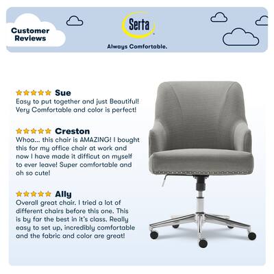 Serta Leighton Modern Upholstered Home Office Chair with Serta Leighton Modern Upholstered Home Office Chair with