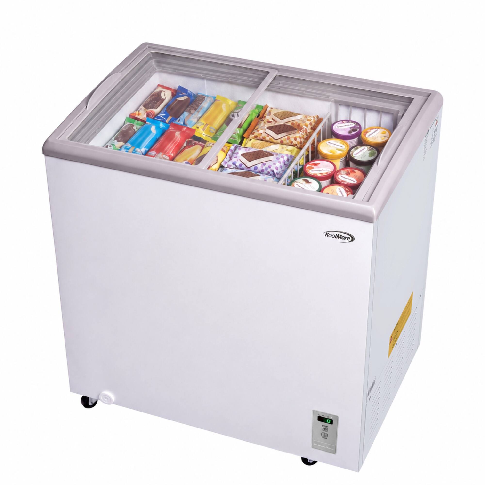 Front. Koolmore - 30 in. Commercial Flat Top Ice Cream Display Freezer, 7 Cu. Ft. in White (KM-ICD-70C) - White.