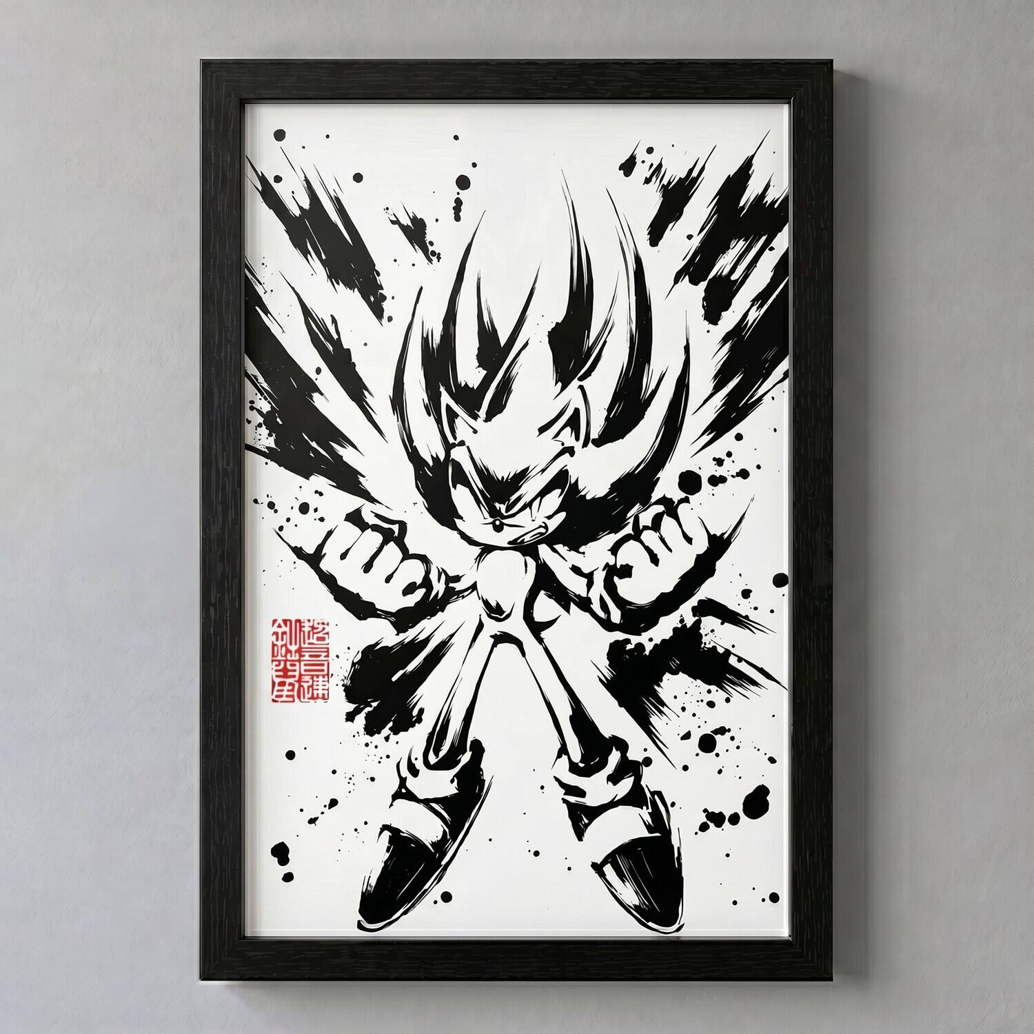 Alt View 4. PopMarket - Sonic - Inked Super Sonic 11x17 Framed Gel Coat - Multicolor.