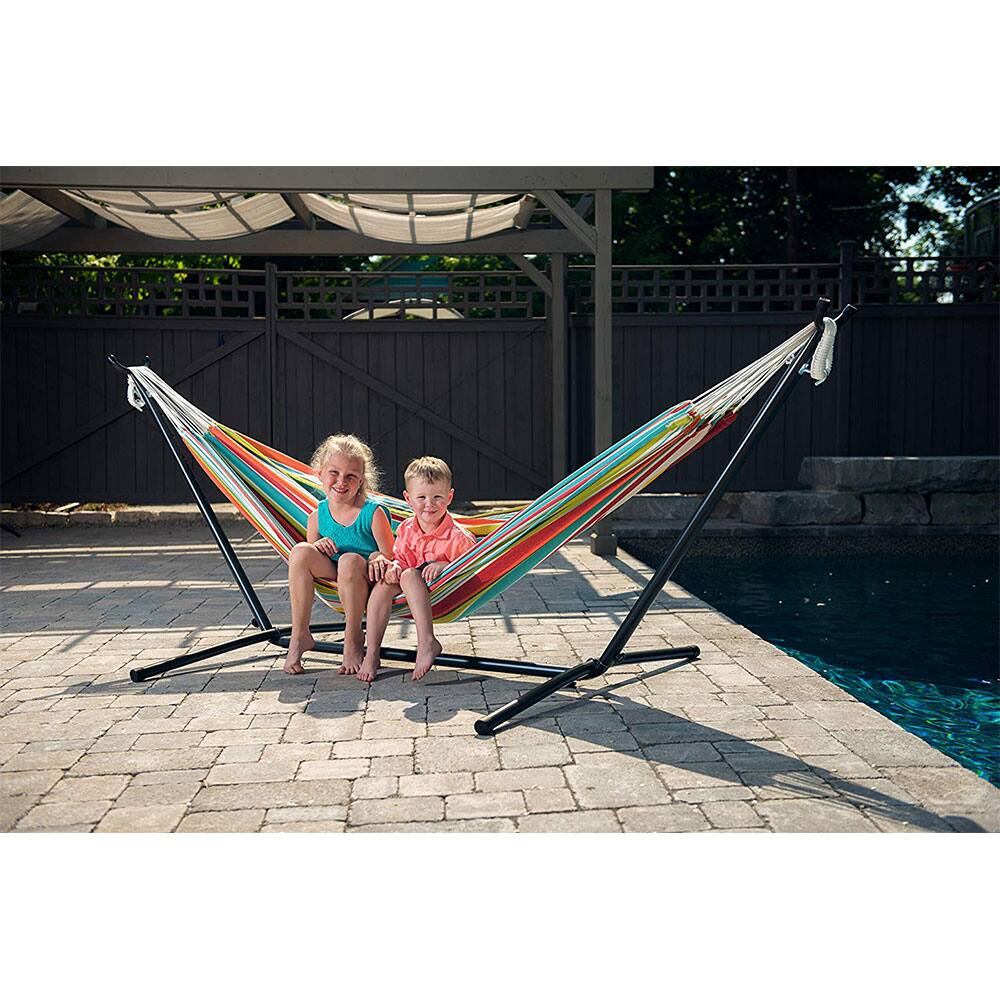 Alt View 10. Vivere - Vivere Double Polyester Easy Assemble Outdoor Hammock with Steel Stand, Ciao.