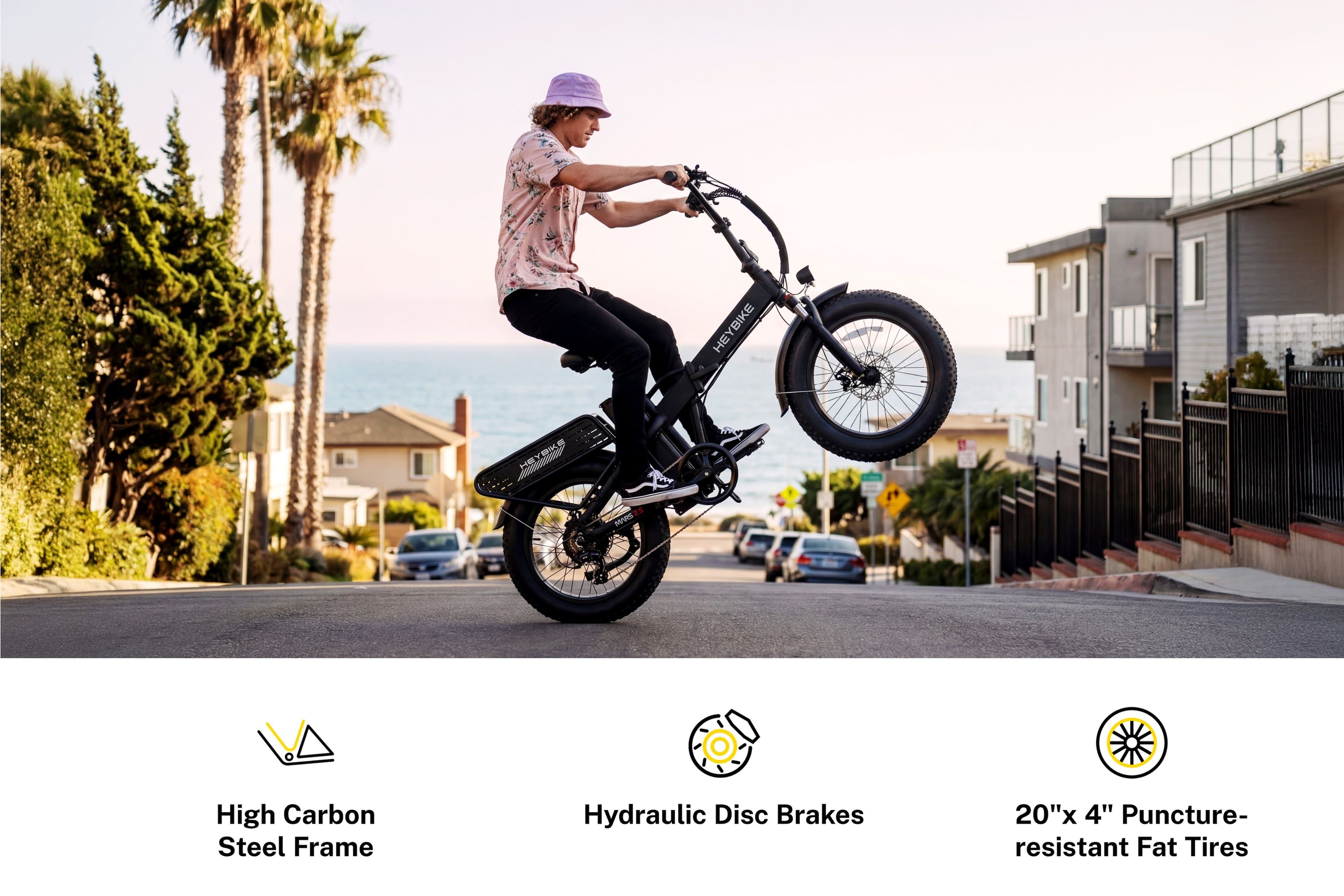 Heybike - Mars 2.5 Foldable E-bike w/ 45mi Max Operating Ran