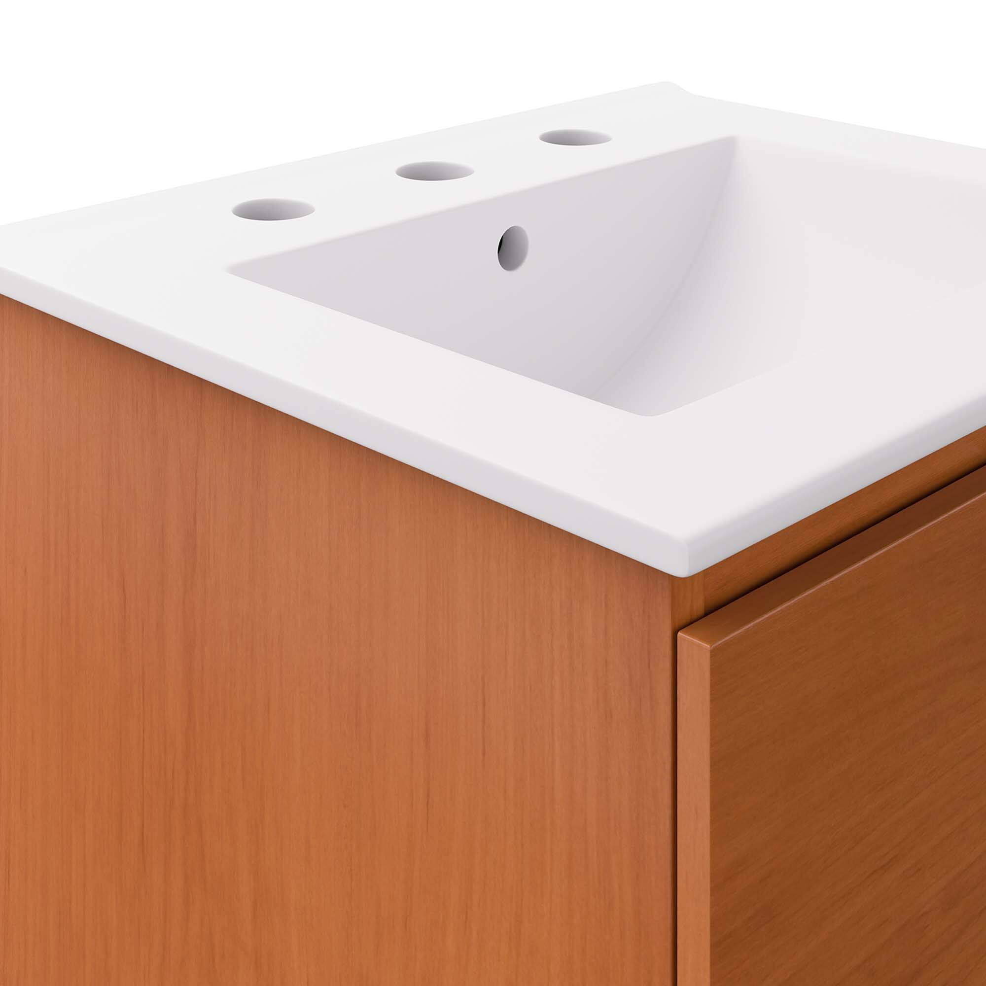 Alt View 5. Modway - Scenic Wall-Mount Bathroom Vanity Basin Included by Modway - Cherry White.