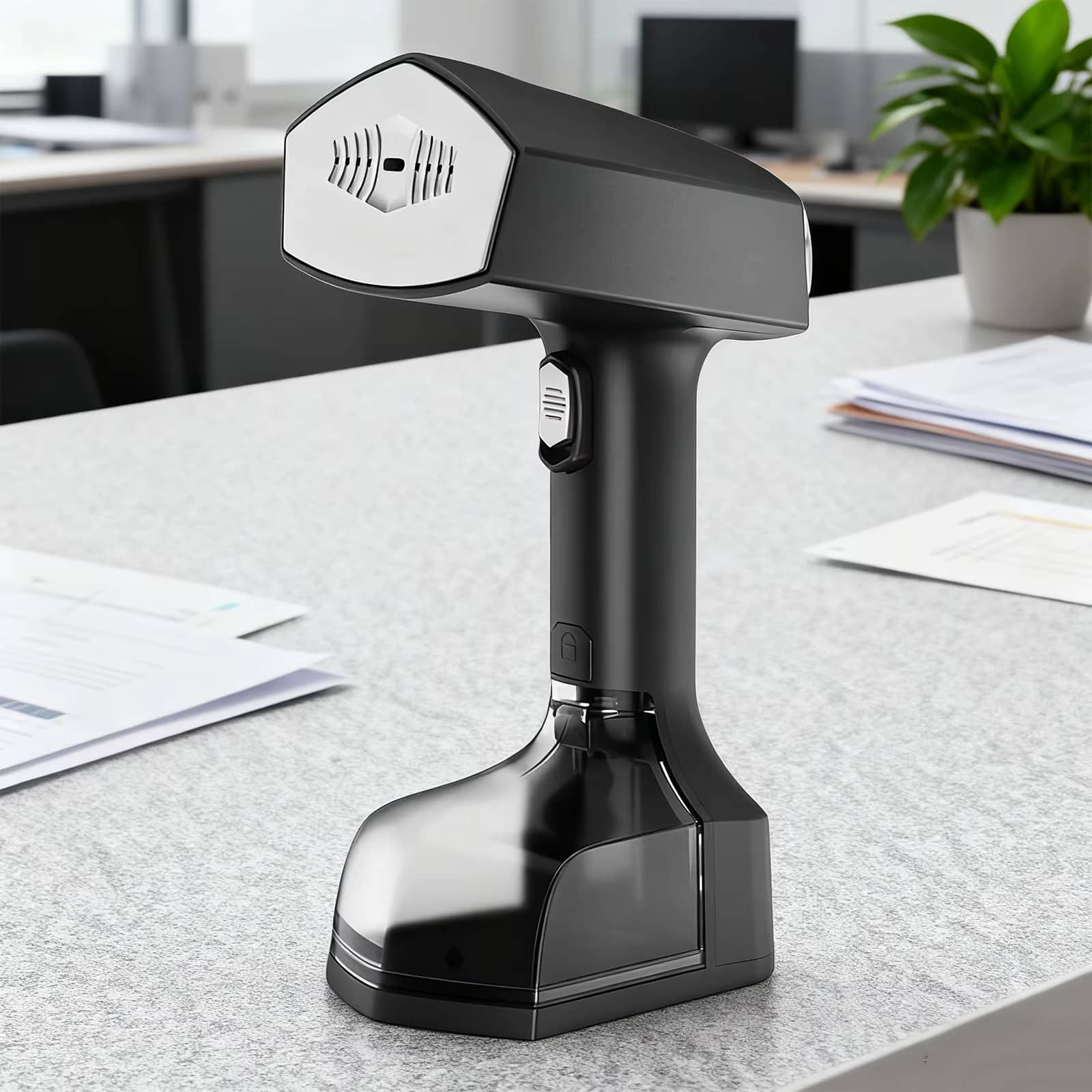 Luckbyte - Handheld Garment Steamer Fast Heat Up with Large 350ml Water Tank for Home and Travel Use - Black