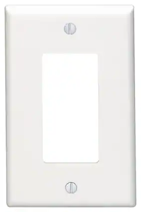 Front. Leviton - Leviton White 1 gang Thermoset Plastic Decorator Wall Plate 1 pk - White.