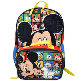 Disney - Mickey Backpack for School with Rectangular Lunch Bag, for Kids - Assorted Pre-Pack