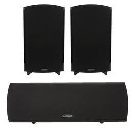 Pair of Definitive Technology ProMonitor 1000-2-Way or Bookshelf Speaker + Pro center 1000 Speaker Bundle - Black