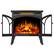 Angle. Bestier - Electric Fireplace Heater 24.25" with Remote, Adjustable Brightness and Heating Mode, Flame Effects & Log Colors, Black - Black.