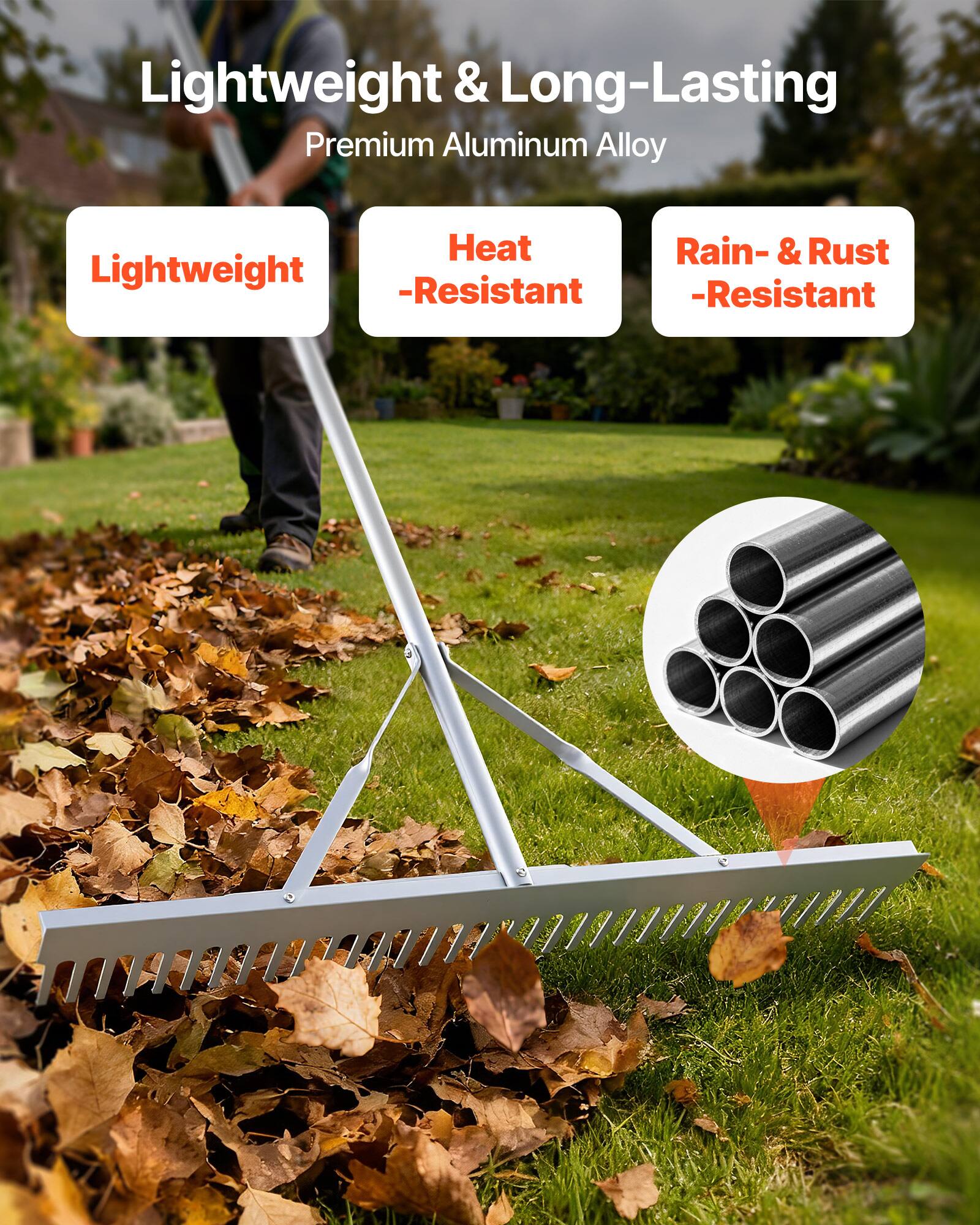 Lightweight & Long-Lasting  
Premium Aluminum Alloy  
Lightweight  
Heat-Resistant  
Rain- & Rust-Resistant
