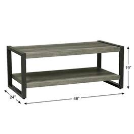 Starlight Canyon Home - Coffee Table, Solid and Manufactured Wood Frame - Gray