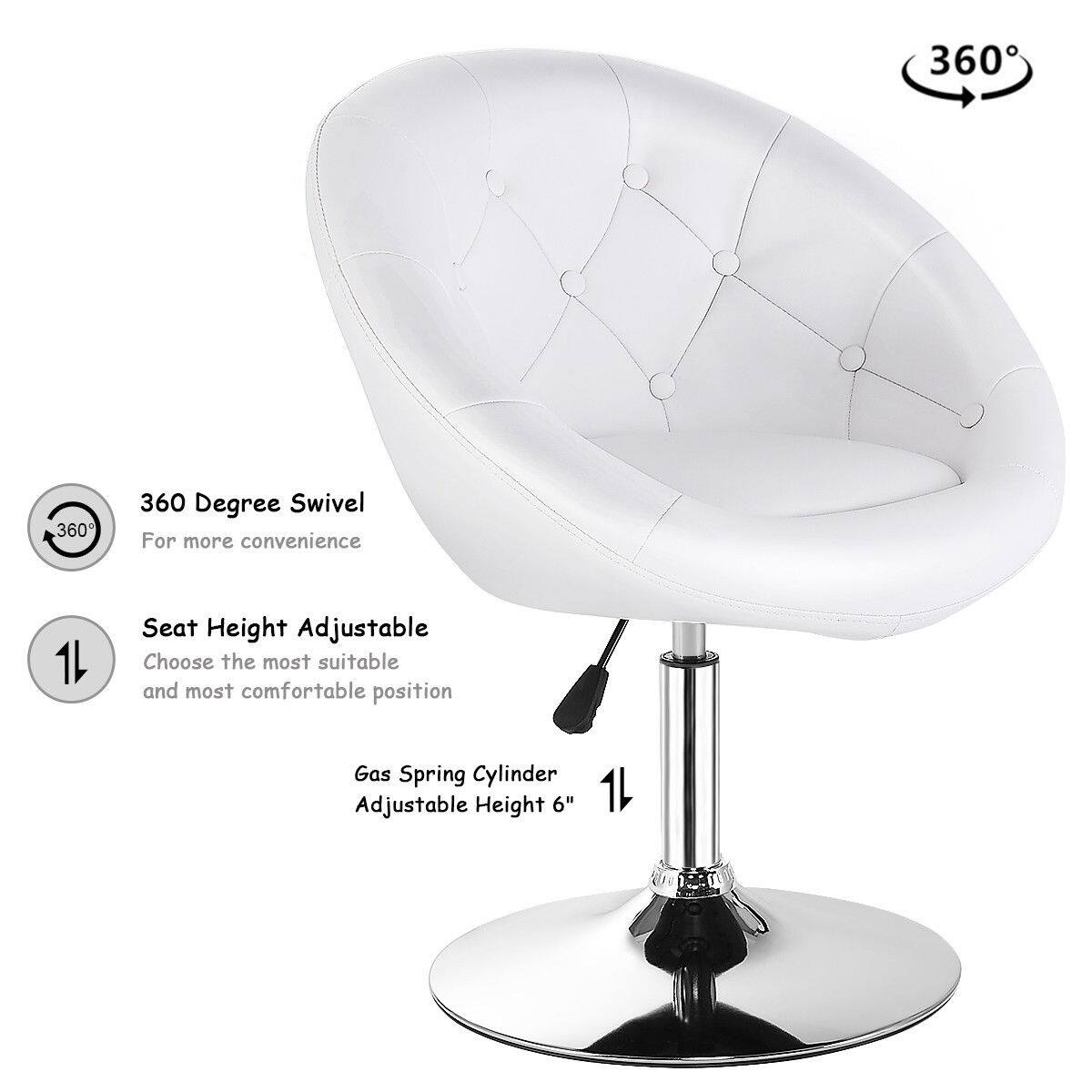 360
360
360 Degree Swivel For more convenience
Seat Height Adjustable Choose the most suitable and most comfortable position
Gas Spring Cylinder Adjustable Height 6"