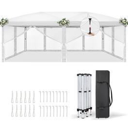 Winado - 10x20 Pop Up Canopy with Sidewalls Carry Bag Easy Up Canopy Tent with Nettings, Screened in Gazebo for Camping Screened