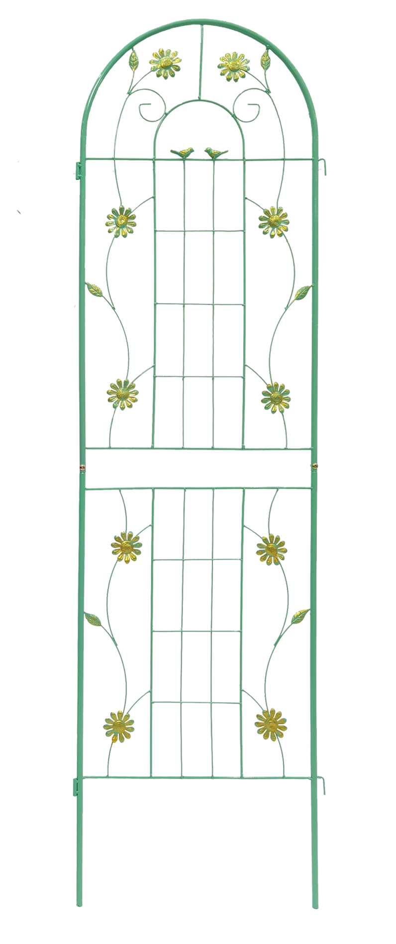 Alt View 6. Loheer - Rustproof Metal Garden Trellis 2 Pack 5.9 ft x 1.6 ft Climbing Plant Support - Green.