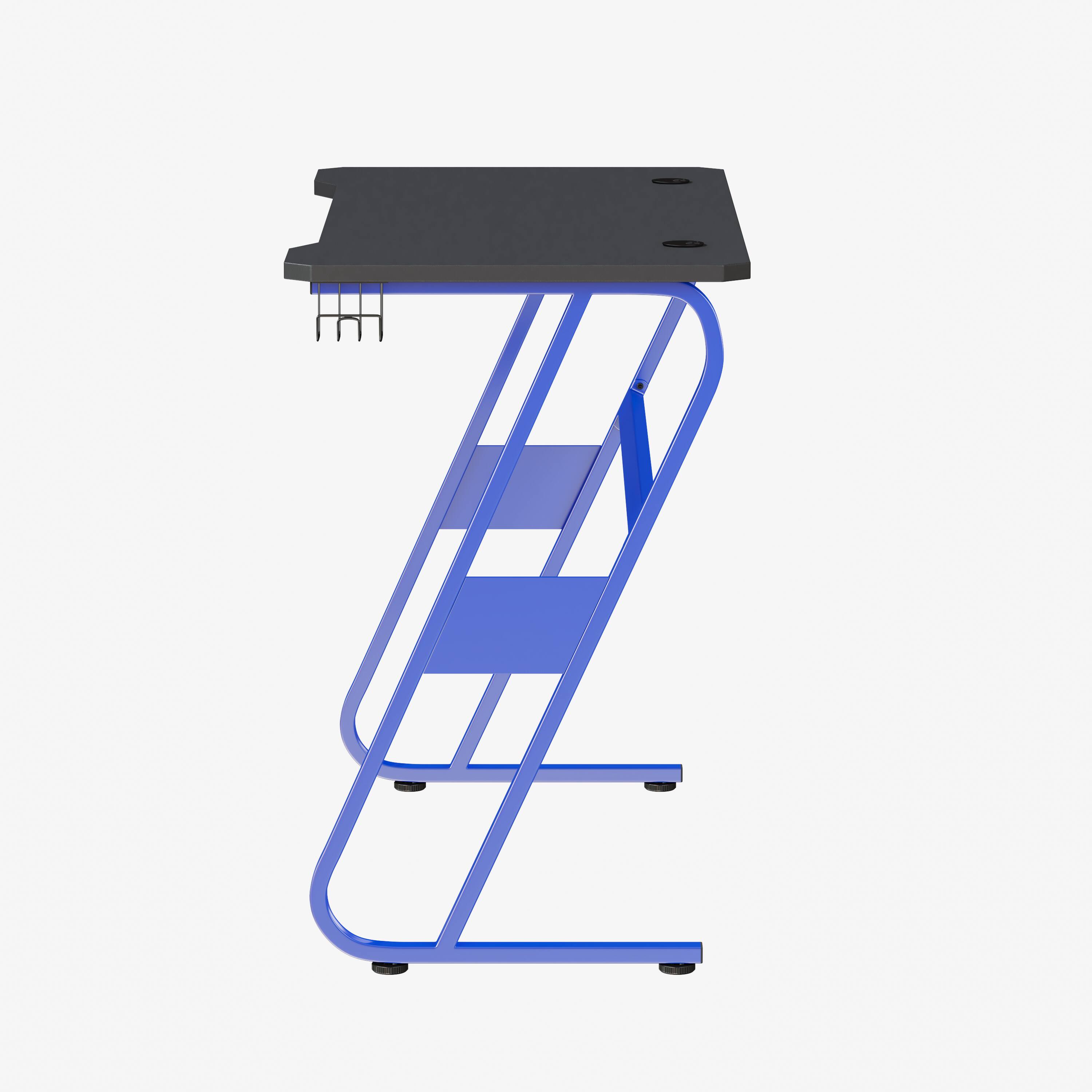 Alt View 8. Emma + Oliver - Professional Gaming Ergonomic Desk with Cup Holder and Headphone Hook - Blue.