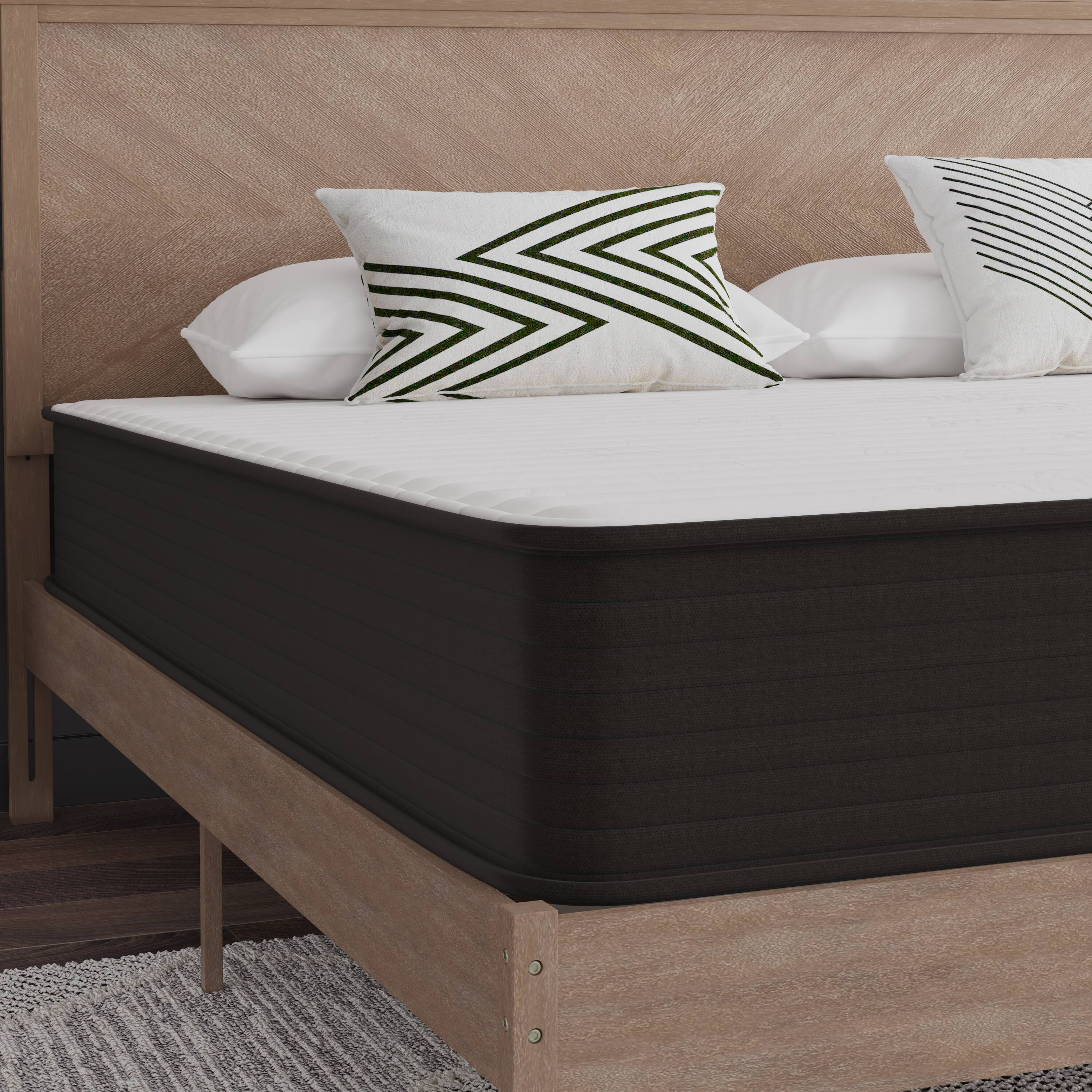 Alt View 4. Emma + Oliver - Drift 10 Inch Hybrid Mattress, High Density Foam and Pocket Spring Mattress in a Box, CertiPur-US Certified Foam - White/Gray.