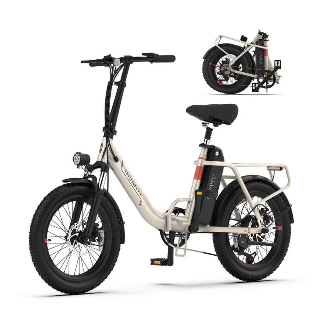 5th Wheel - TIDE 2 Foldable Utility eBike w/ 45 mi Max Operating Range & 20 mph Max Speed - White