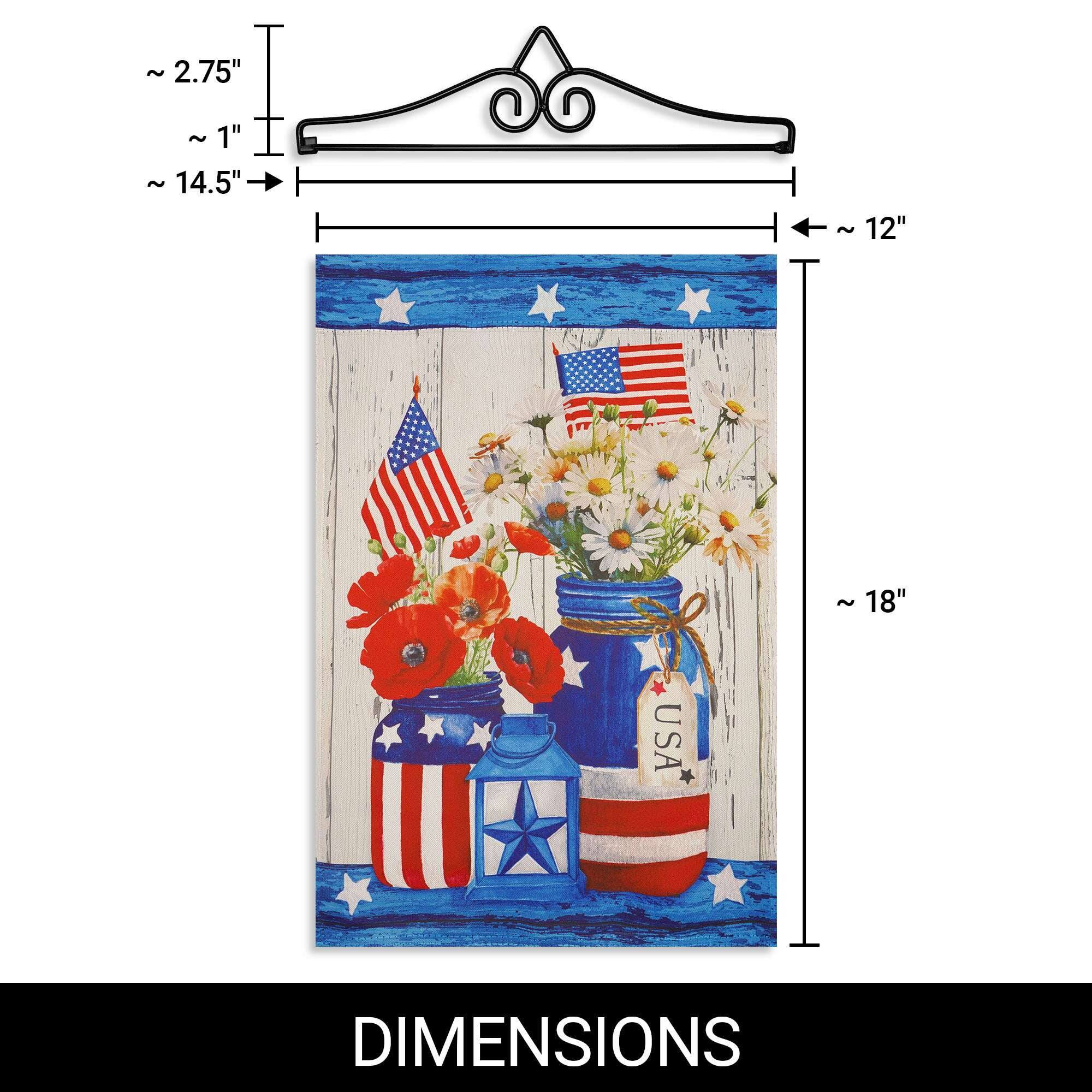 - ~ 2.75" 
- ~ 1" 
- ~ 14.5" 
- ~ 12" 
- ~ 18" 

USA DIMENSIONS