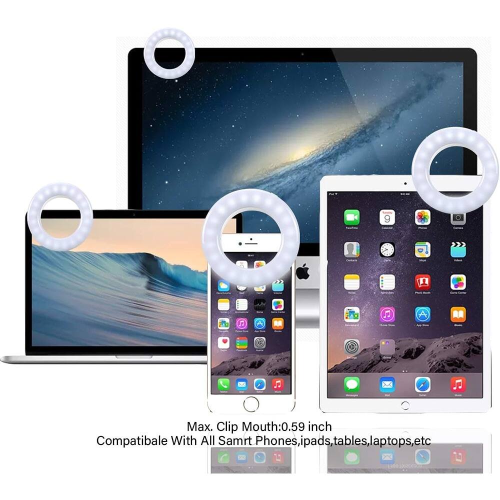 Max. Clip Mouth: 0.59 inch  
Compatible With All Smart Phones, iPads, Tablets, Laptops, etc.