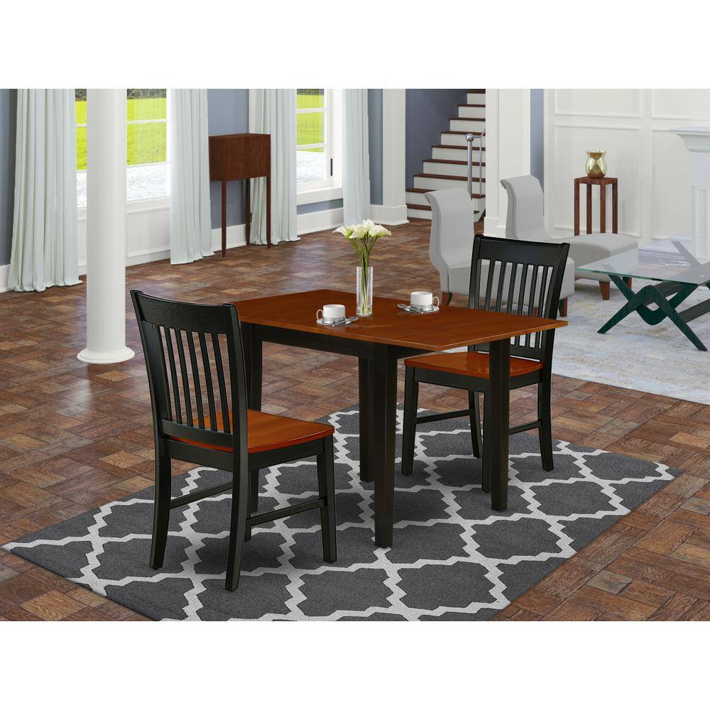 Angle. East West Furniture - Dining Room Set Black & Cherry - Black & Cherry.