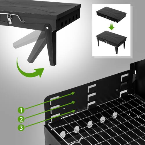 Alt View 3. Winado - Portable Charcoal Grill, Foldable BBQ Grill with Lid for Outdoor Cooking Camping Picnic Hiking Beach Party Patio Smokers - Black.