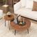 Alt View 11. Costway - Farmhouse Round CoffeeTable Set of 2 End Table Natural Finish for Living Room Coffee - Coffee.