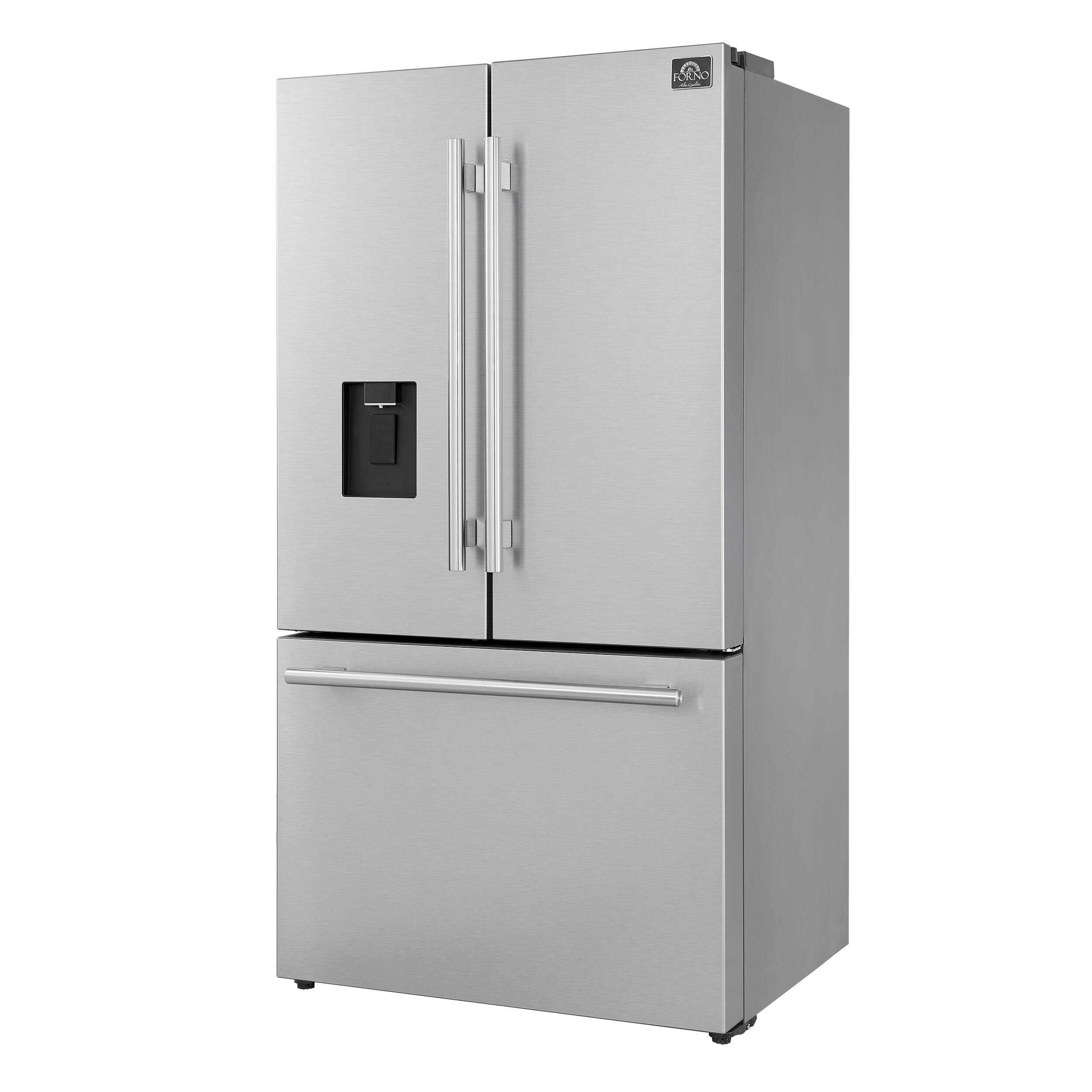 Left. Forno Appliances - Aosta 22.4 Cu. Ft. French Door Refrigerator with Automatic Ice Maker - Stainless Steel.