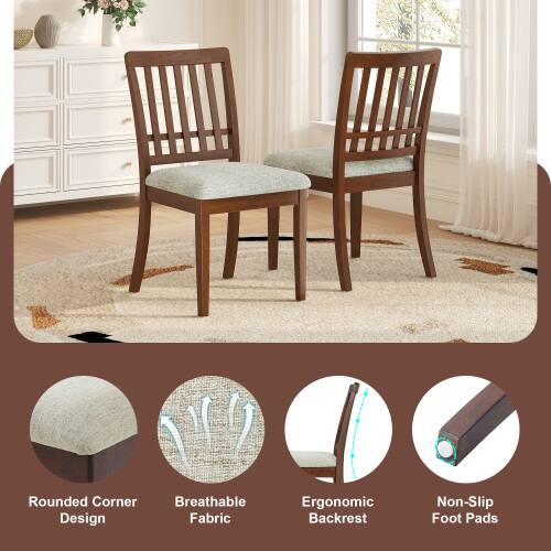 Rounded Corner Design, Breathable Fabric, Ergonomic Backrest, Non-Slip Foot Pads