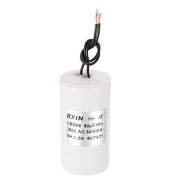 Unique Bargains - 80uF CBB60 Running Capacitor, AC 250V Cylinder 2 Wire for Air Conditioner, Compressor, Washing Machine - White