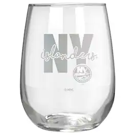 Great American Products - New York Islanders Etched 17oz. City Stemless Wine Glass - Multicolor