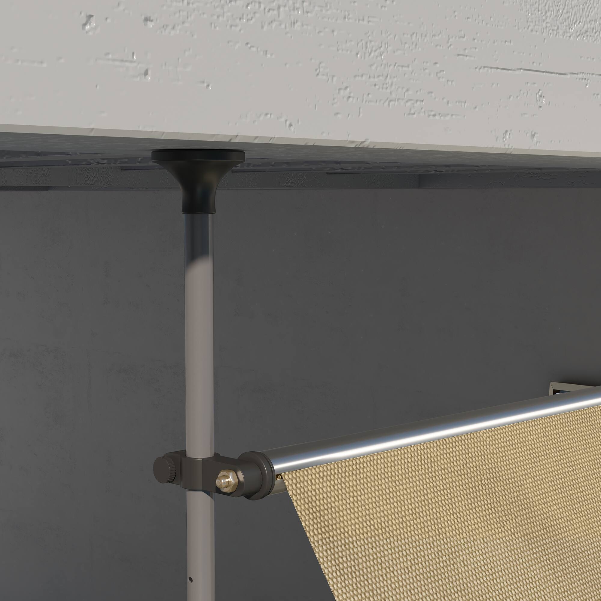 Alt View 8. Outsunny - x 4' Manual Retractable Awning, Non-Screw Patio Awning, UV Resistant - Beige.