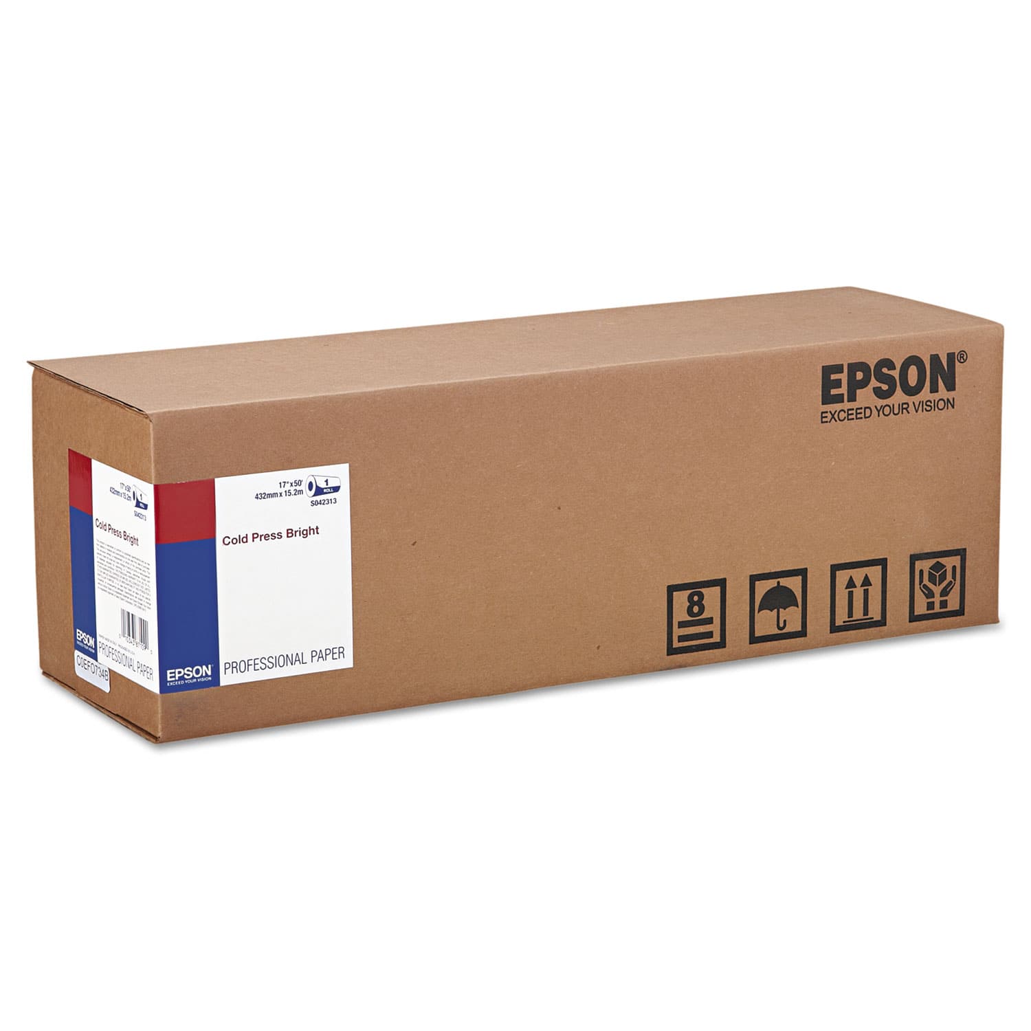 Epson - Cold Press Bright Fine Art Paper Roll 17" x 50 ft Textured Matte White