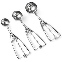 Giantpower - Ice Cream Scoop, 3Pcs Cookie Scoop Set, Stainless Steel Ice Cream Scooper with Trigger Release, Cookie Scooper - Silver