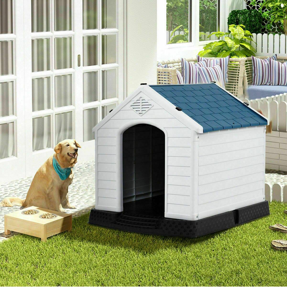 Alt View 2. Costway - Costway Plastic Dog House Medium-Sized Pet Puppy Shelter Waterproof Ventilate.
