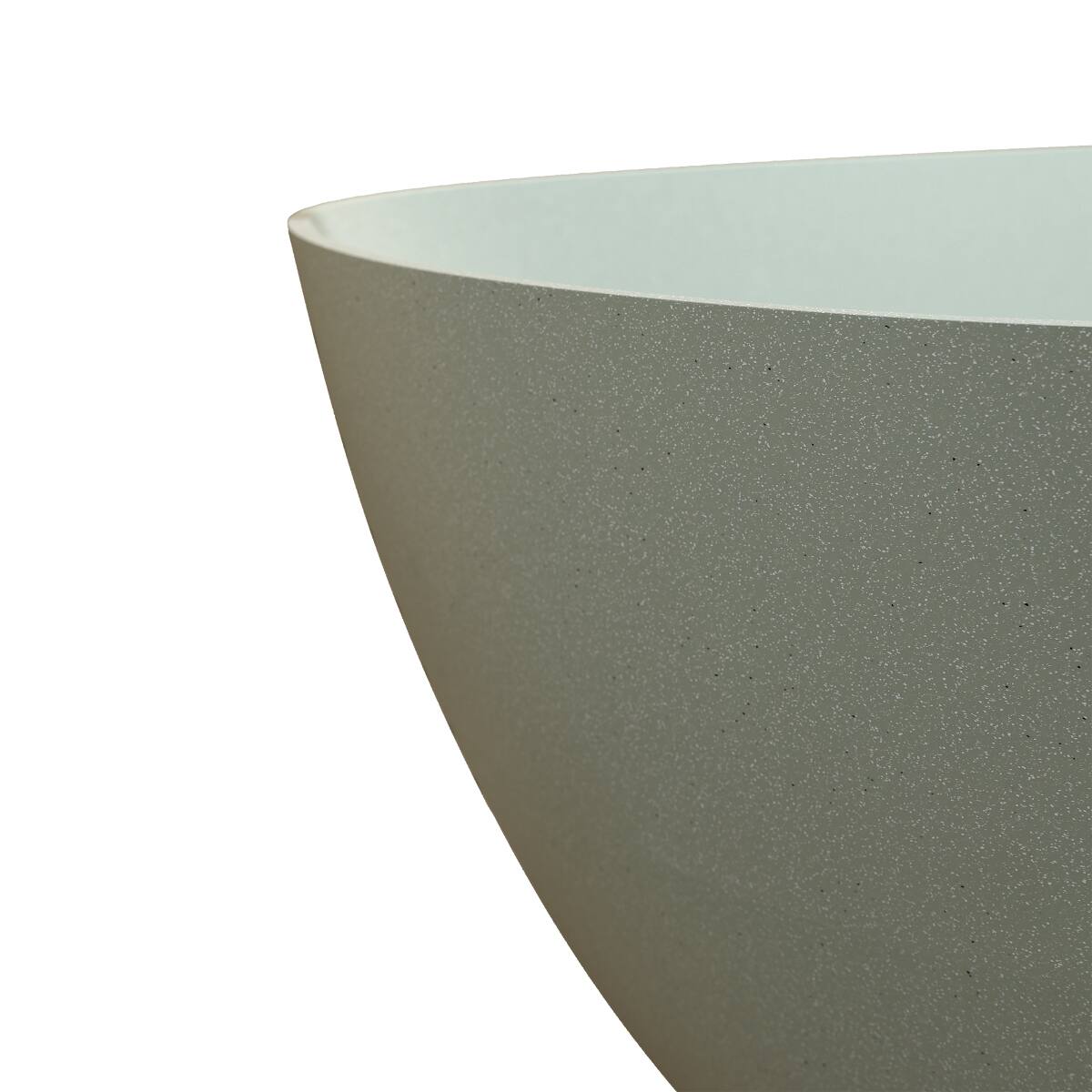 Alt View 9. Loheer - Loheer 69 in Freestanding Solid Surface Soaking Bathtub, Oval Stone Resin Tub with Center Drain - Turquoise Green.