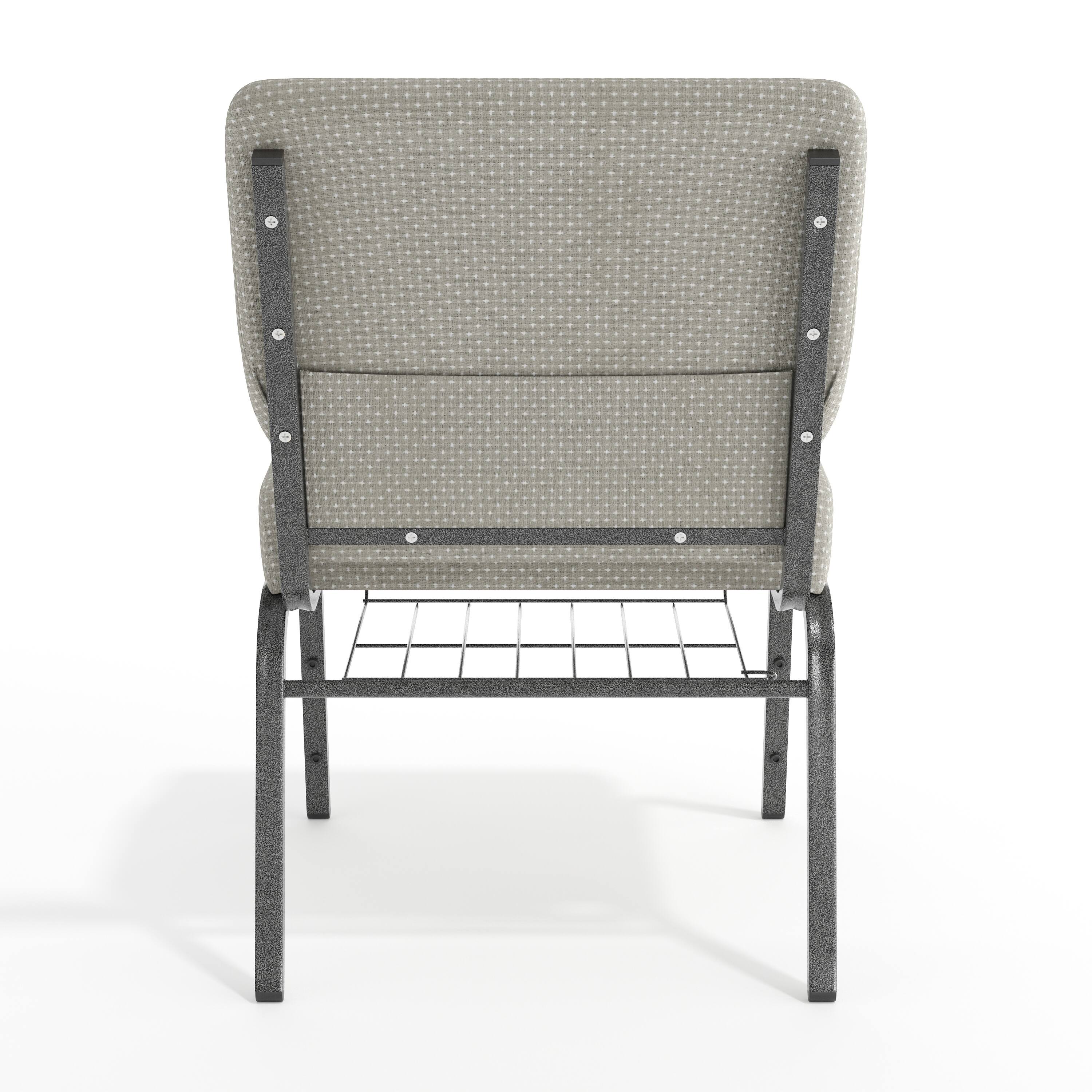 Alt View 7. Emma + Oliver - 21"W Church/Reception Guest Chair with Communion Cup Book Rack - Gray Dot Fabric/Silver Vein Frame.