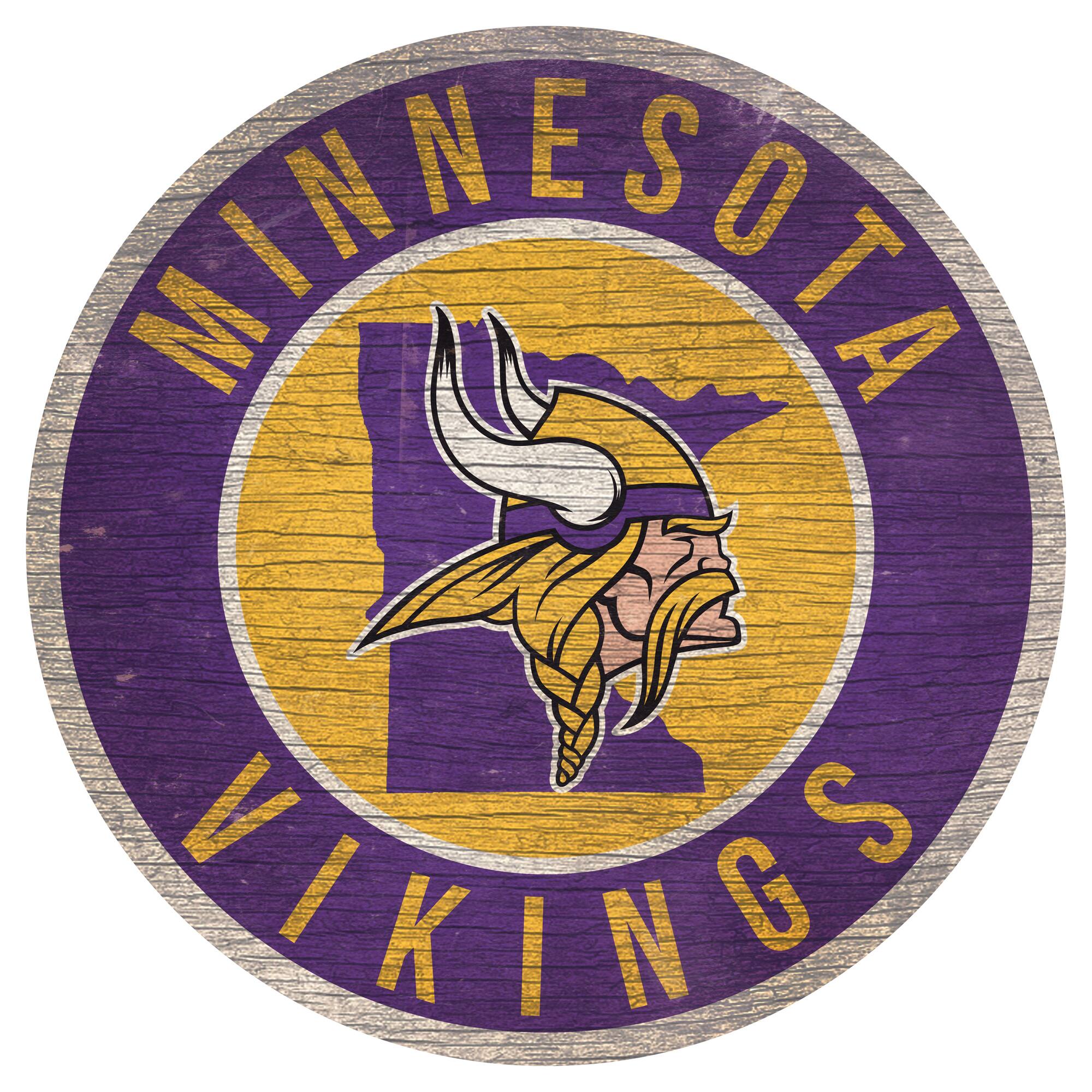 Minnesota Vikings 12'' x 12'' State Circle Sign