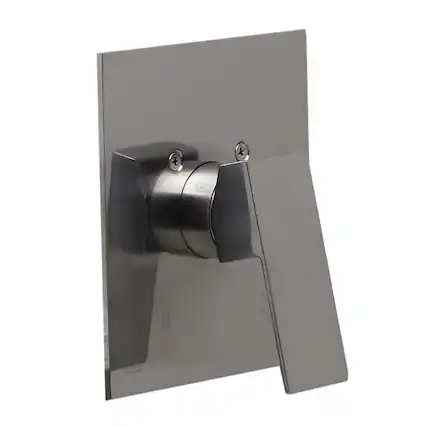 Front. Alfi - Brushed Nickel Shower Valve Mixer With Square Lever Handle - Silver.