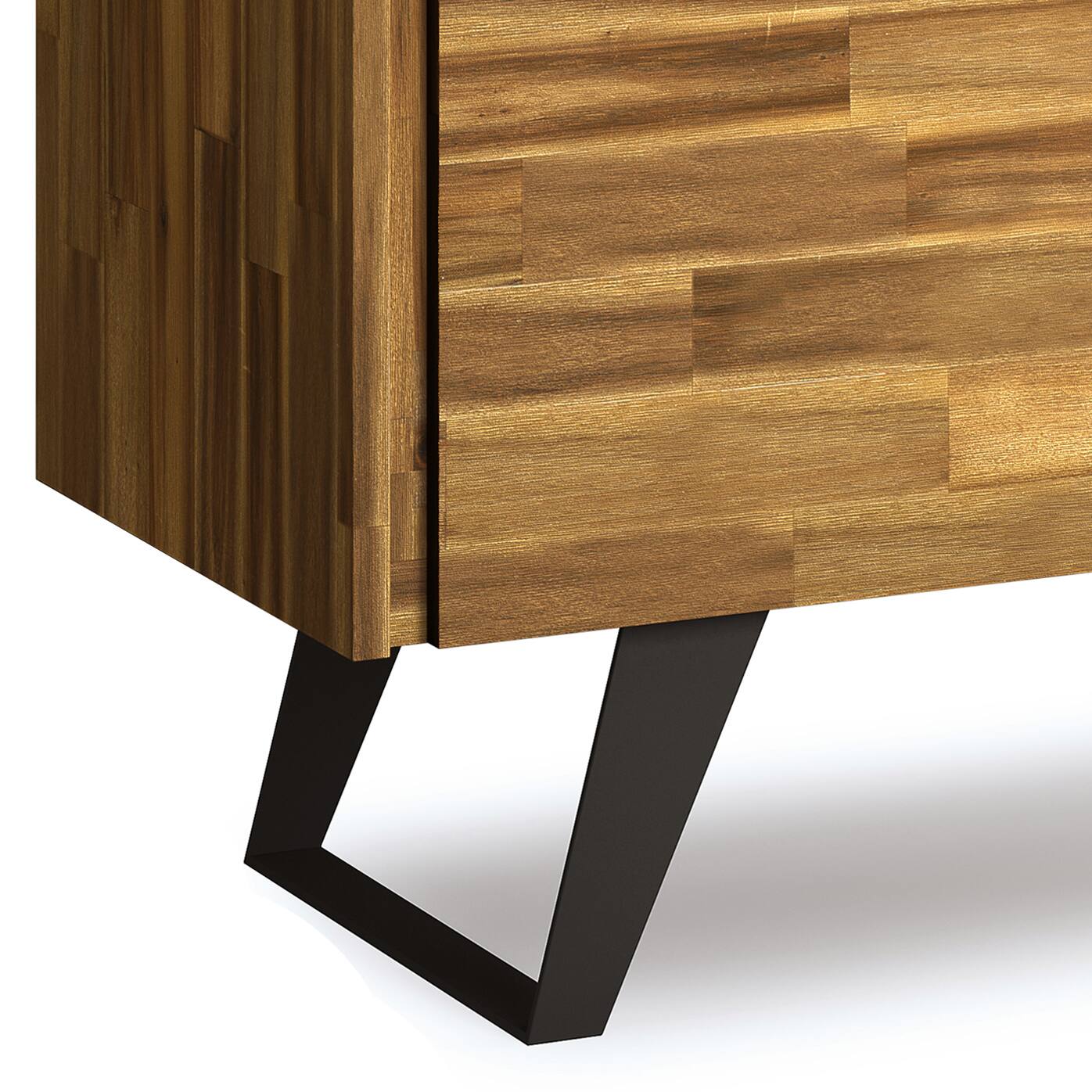 Alt View 14. Simpli Home - Lowry Medium Storage Cabinet - Distressed Golden Wheat.