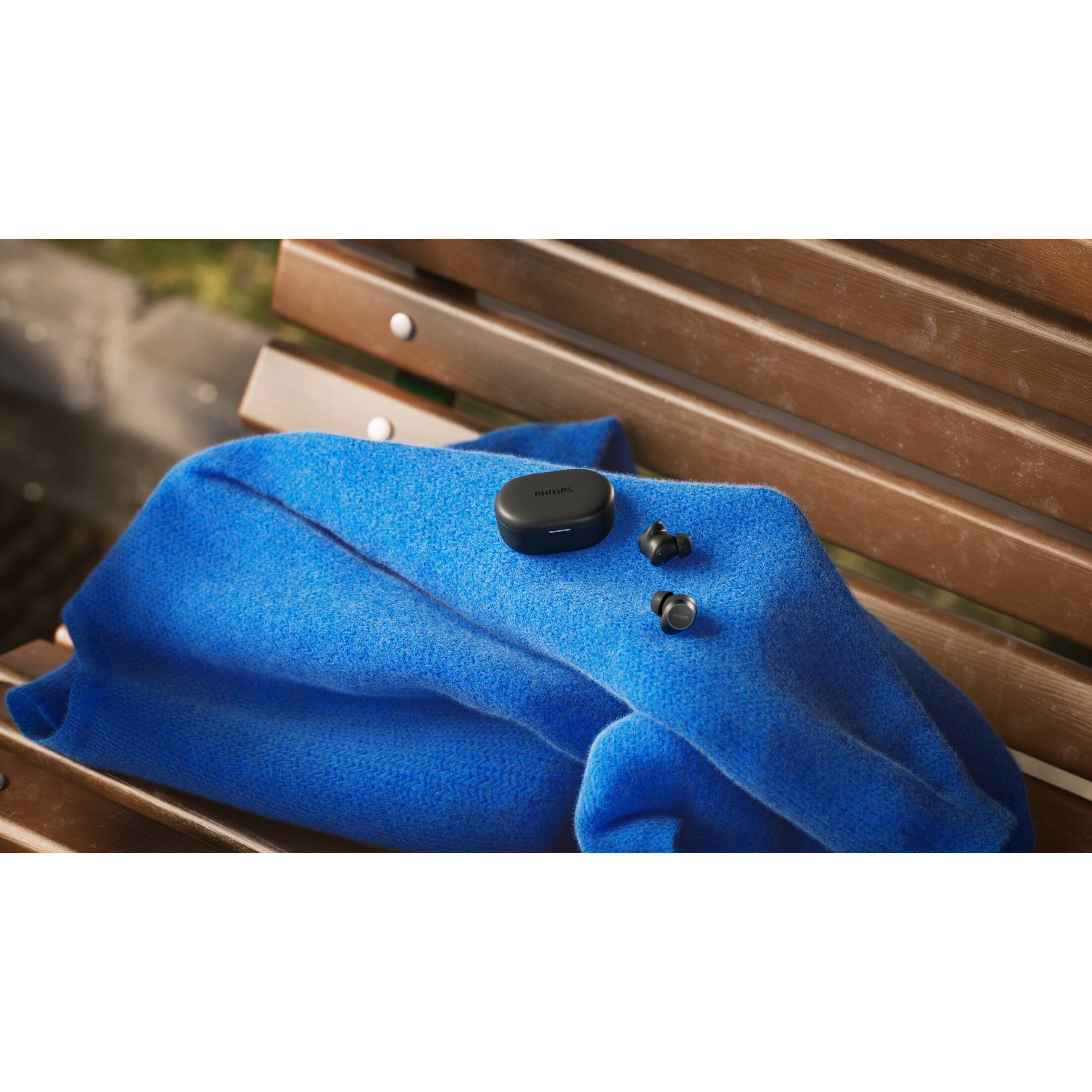 Alt View 3. Philips - TAT1300 True Wireless In-Ear Bluetooth Earbuds with SecureFit Ear Tips, 24H Playtime - Black.