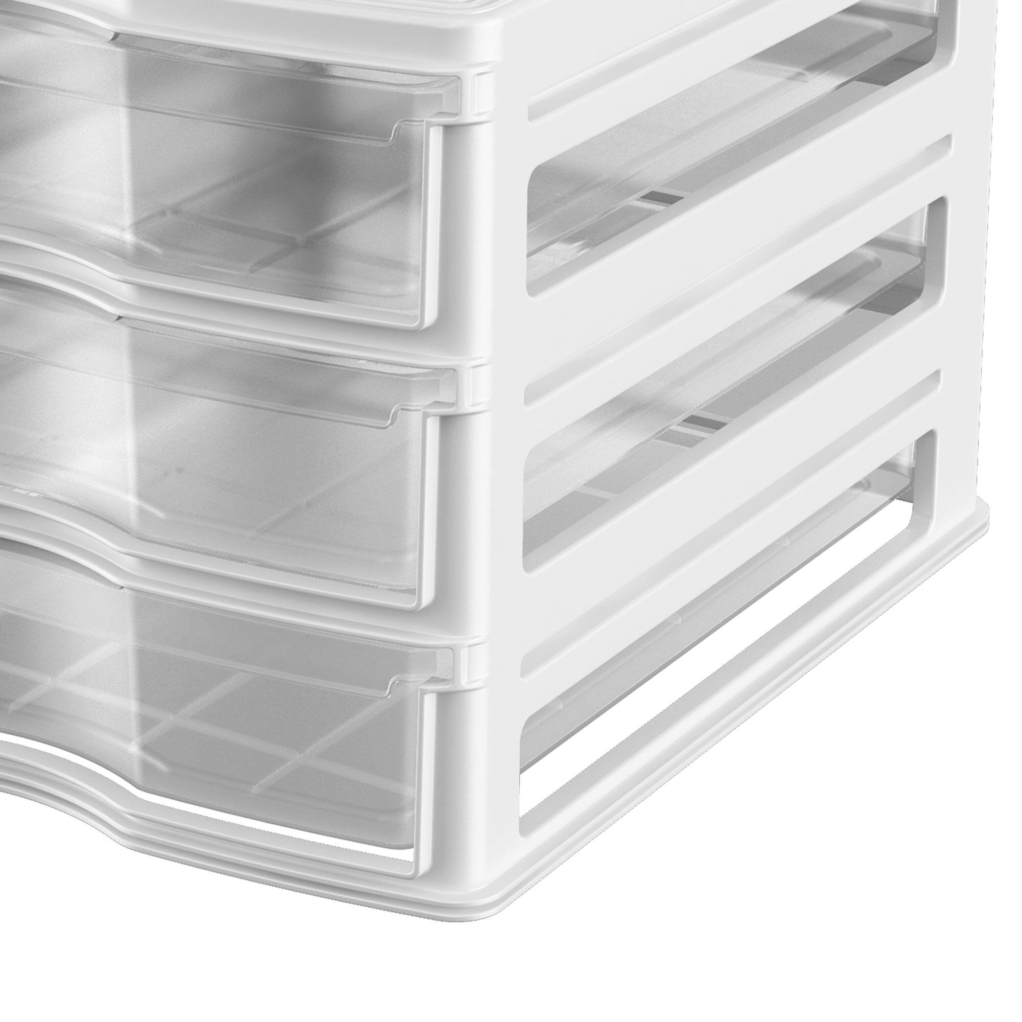 Alt View 3. Life Story - Life Story 3 Drawer Stackable Shelf Organizer Storage Drawers, White (2 Pack).