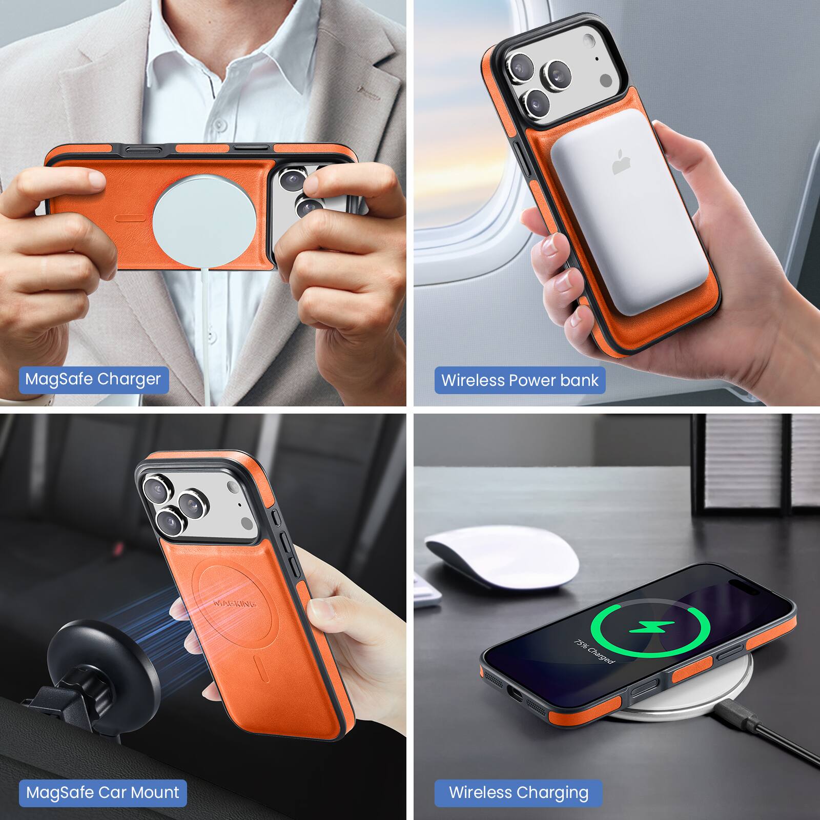 MagSafe Charger  
Wireless Power bank  
MagSafe Car Mount  
Wireless Charging