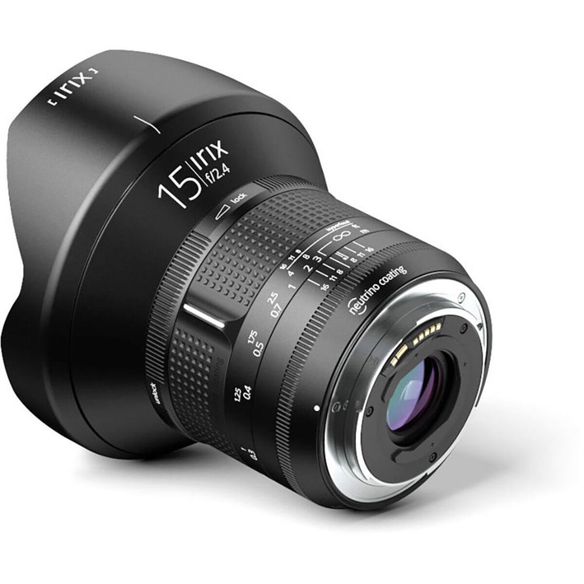 IRIX  
15mm f/2.4  
lock  
hyperious 8 ft  
E % 71 8 3 8 16 2 4 coating  
1 16 2.5 neutrino 0.7 1.75 0.5 unlock 125 0.4
