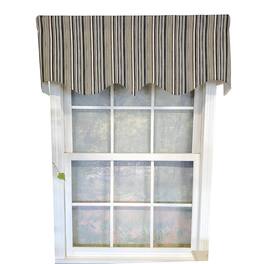 RLF Home - Runner Stripe Regal 3" Rod Pocket Lining Luxurious and Elegant Window Treatment Valance 50" x 17" - Gray