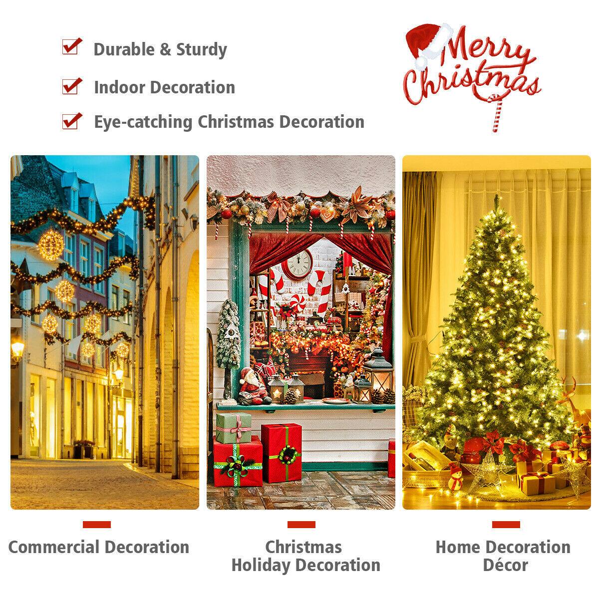 - Durable & Sturdy
- Indoor Decoration
- Eye-catching Christmas Decoration

Merry Christmas

- Commercial Decoration
- Christmas Holiday Decoration
- Home Decoration Décor