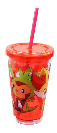 Front. Pokémon - Pokemon Group 18oz Carnival Cup w/ Floating Confetti Pokeballs - Red.