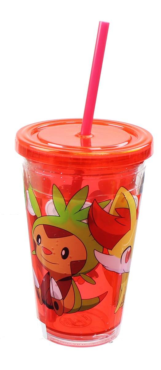 Front. Pokémon - Pokemon Group 18oz Carnival Cup w/ Floating Confetti Pokeballs - Red.