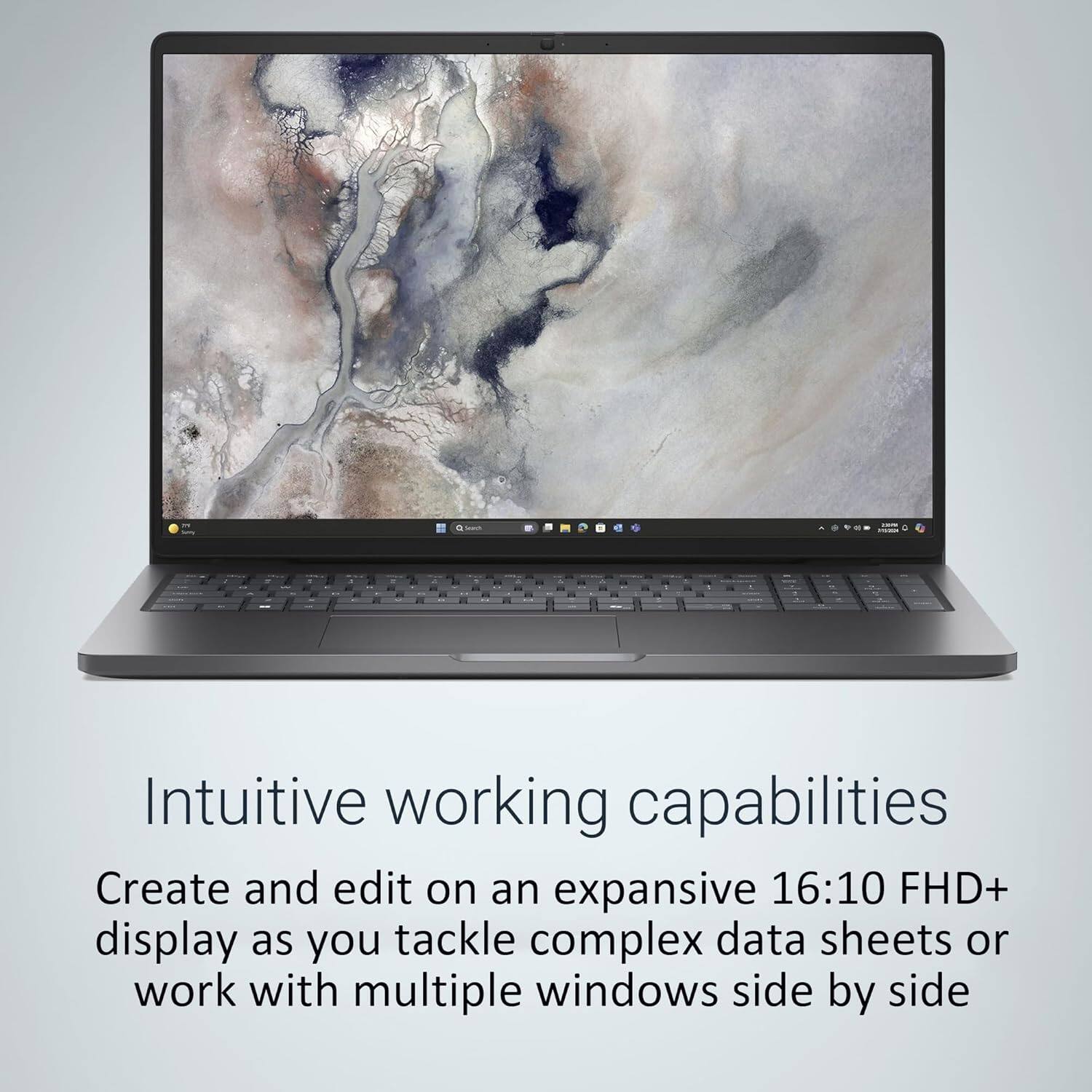 Intuitive working capabilities

Create and edit on an expansive 16:10 FHD+ display as you tackle complex data sheets or work with multiple windows side by side